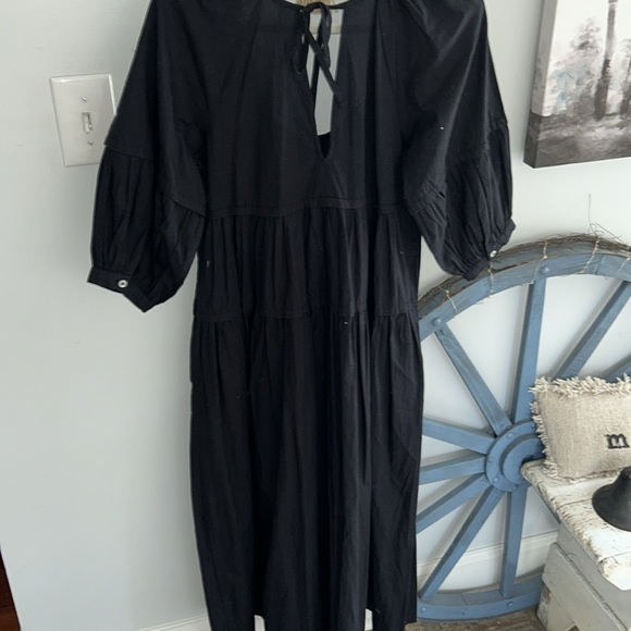 ⭐️NWOT Free People Syd Poplin MIDI Dress with Puff Sleeves⭐️ - Picture 9 of 9